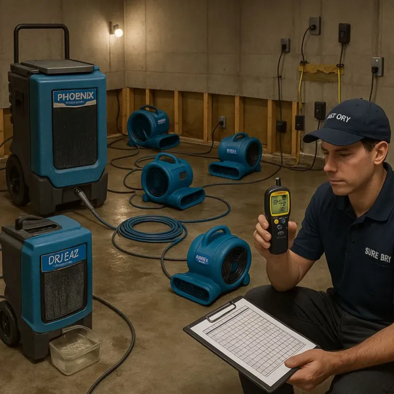 Structural Drying and Dehumidification process in Candia, NH